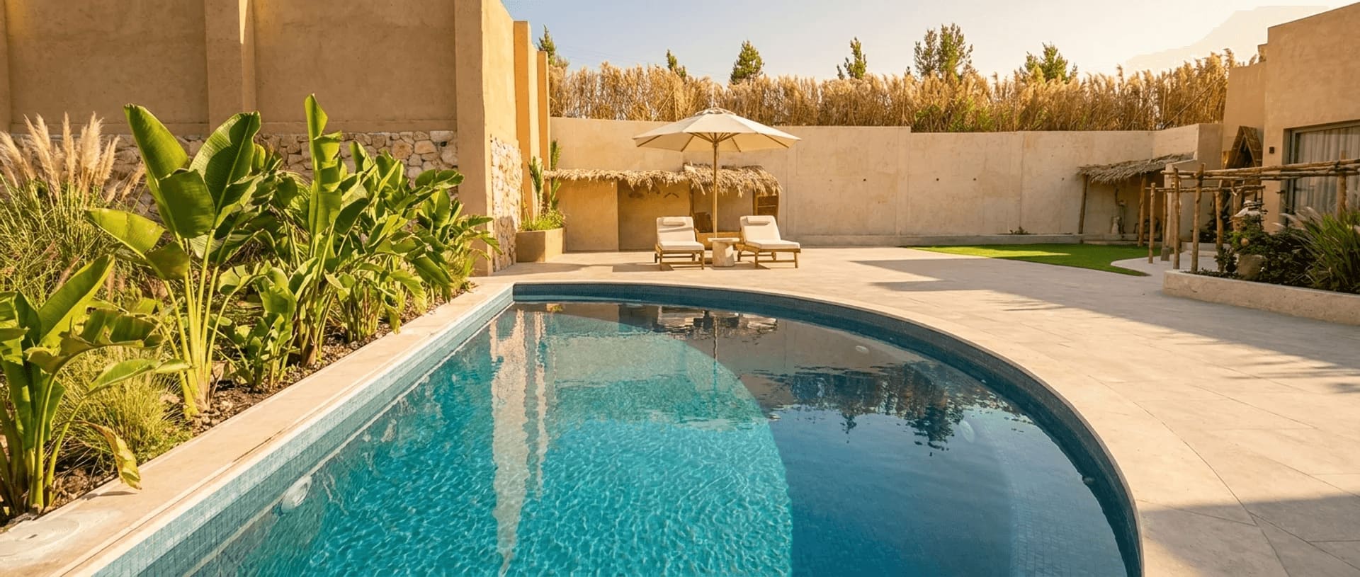 The pool at golden hour